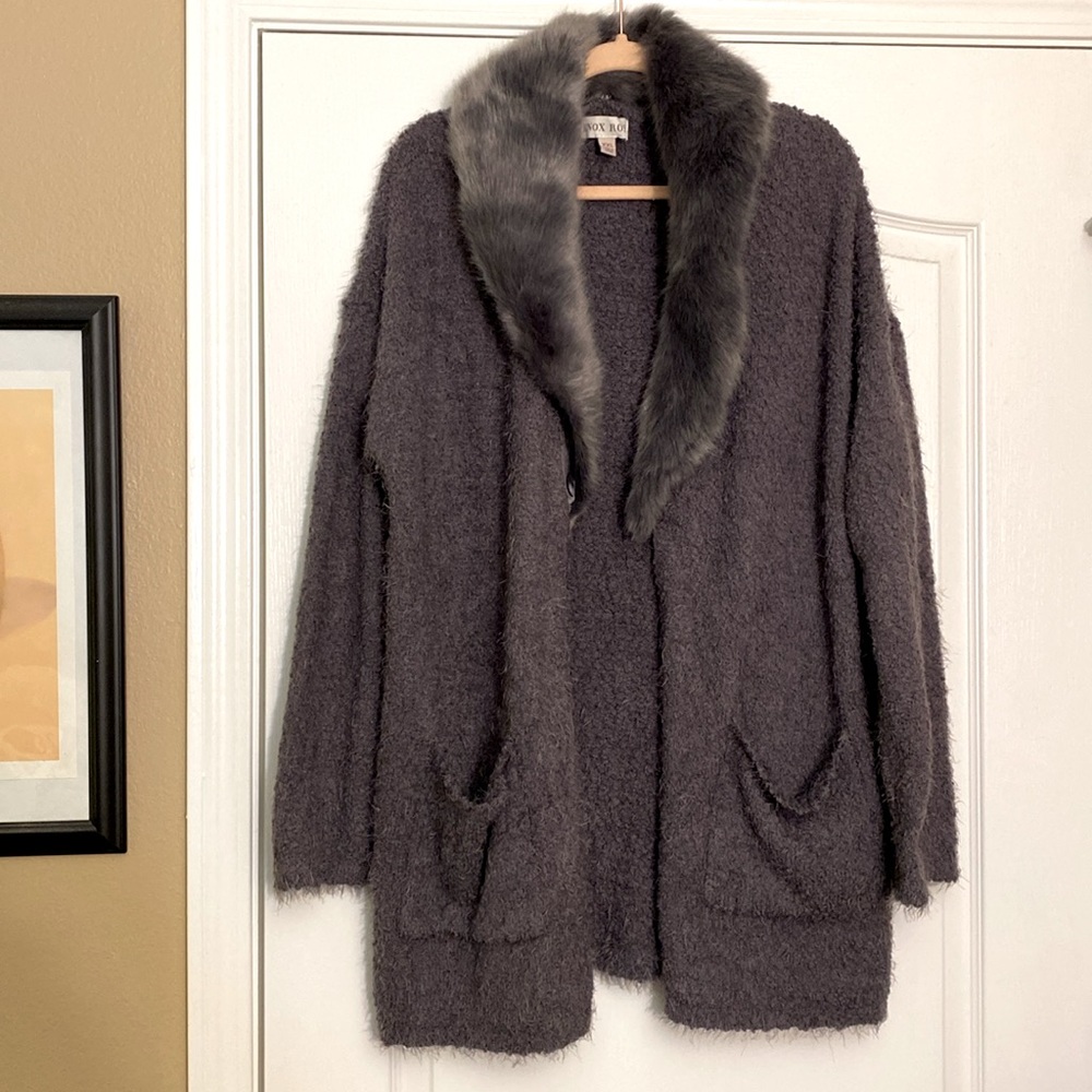 Faux Fur Lined Cardigan
